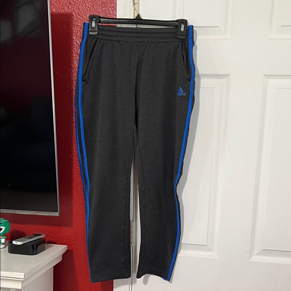 Adidas Black Joggers with Gray Accents
